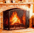 3 Panel Arch Top Wrought Iron Fireplace Screen R96501