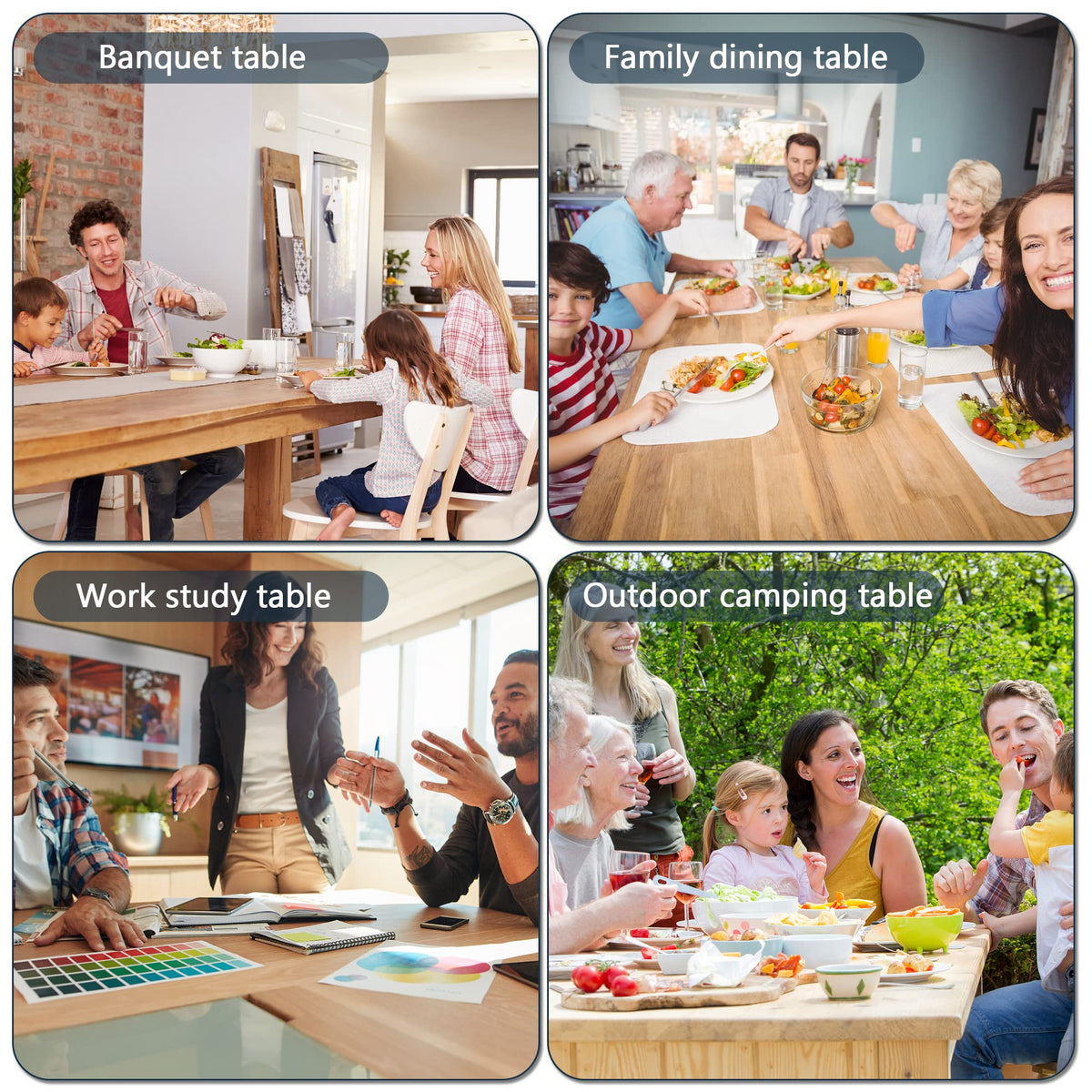 Portable Folding Table 6 FT Long with Handle White B329857